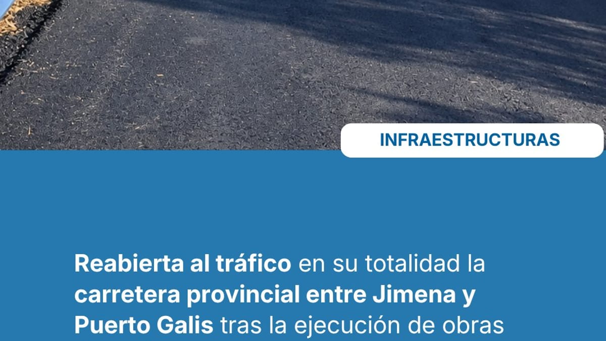 Carretera provincial CA-8201 reabierta al tráfico entre Jimena de la Frontera y Puerto Galis
