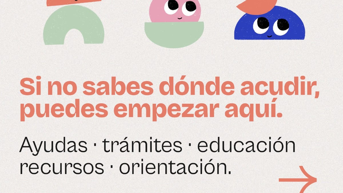 Cartel informativo de Casa de la Familia Castellón con servicios de orientación, ayudas, trámites, educación y recursos
