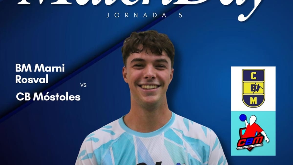 Cartel promocional del partido CB Móstoles vs BM Marni Rosval, jornada 5, sábado 17 de octubre a las 20:00 horas