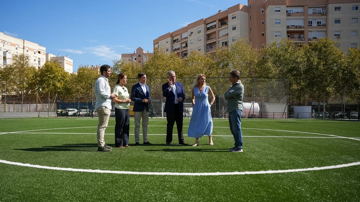 Nuevo campo de fútbol 7 con césped artificial en el Centro Deportivo Las Almenas de Sevilla