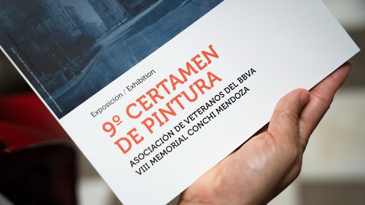 Cartel del 9º Certamen de Pintura de la Asociación de Veteranos del BBVA y VIII Memorial Conchi Mendoza