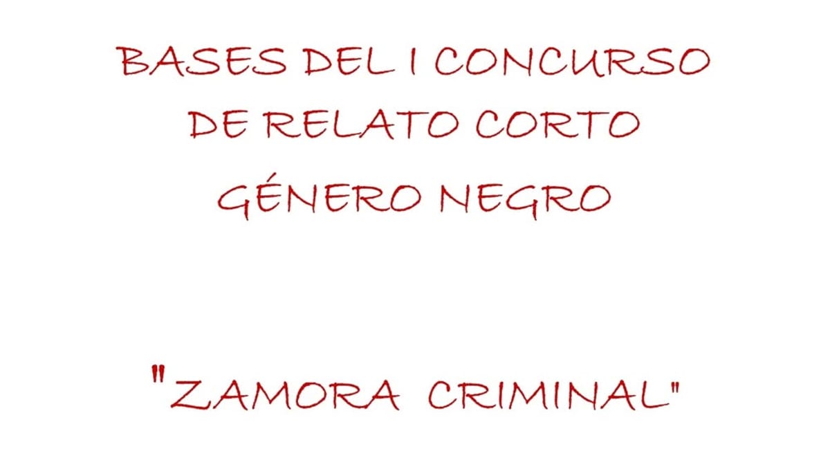 Cartel del I Concurso de Relato Corto género negro Zamora Criminal con convocatoria abierta