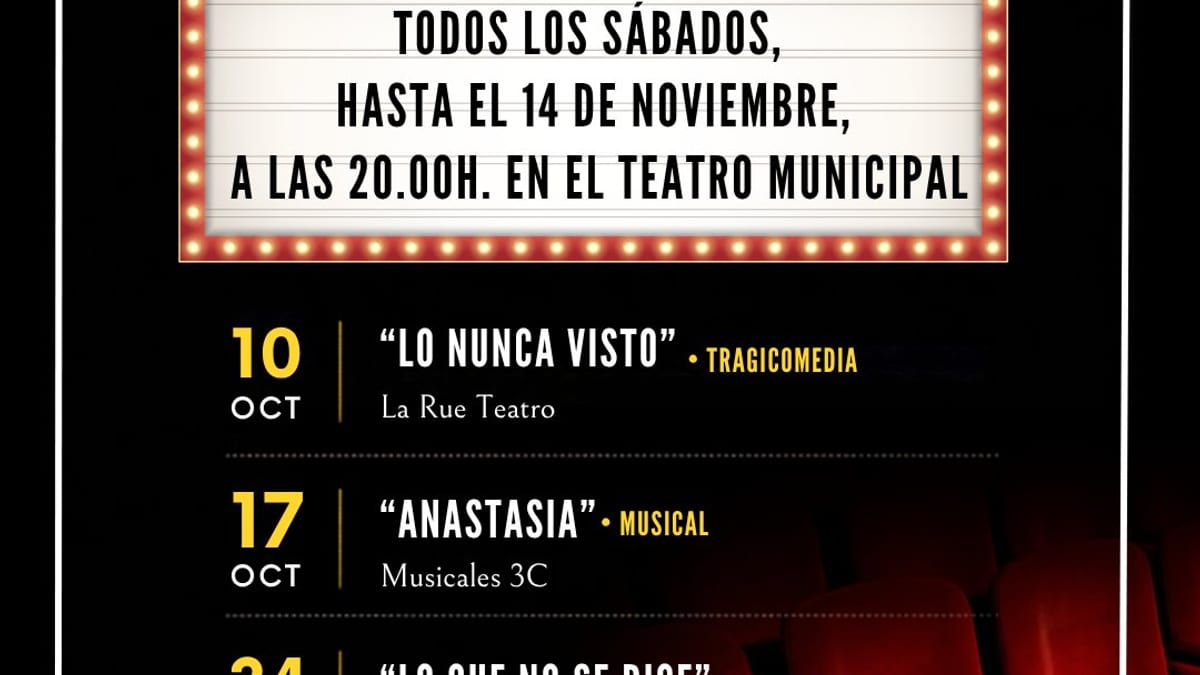 Cartel del Certamen de Teatro Aficionado de Navalcarnero 2026 con programación de obras teatrales