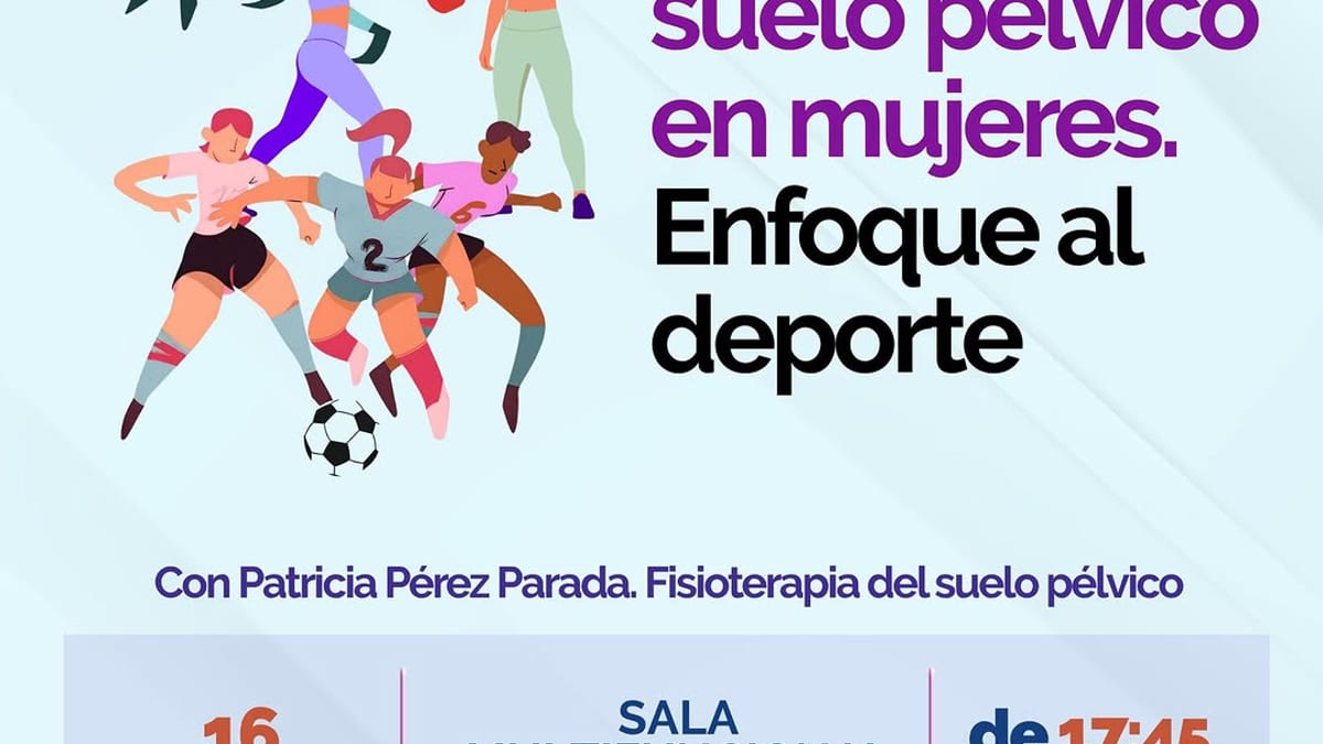 Cartel de la charla-taller sobre cuidado del suelo pélvico en mujeres deportistas de Ciempozuelos