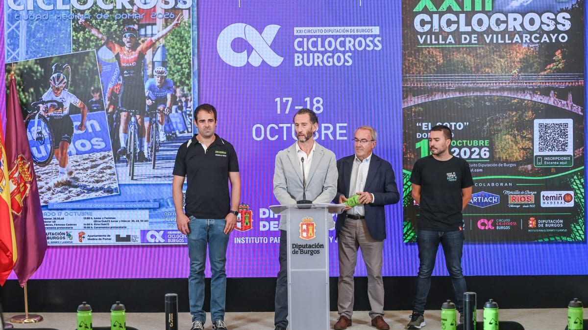 Cartel promocional del XXI Circuito Nacional de Ciclocross Diputación de Burgos en Medina de Pomar y Villarcayo, 17 y 18 de octubre