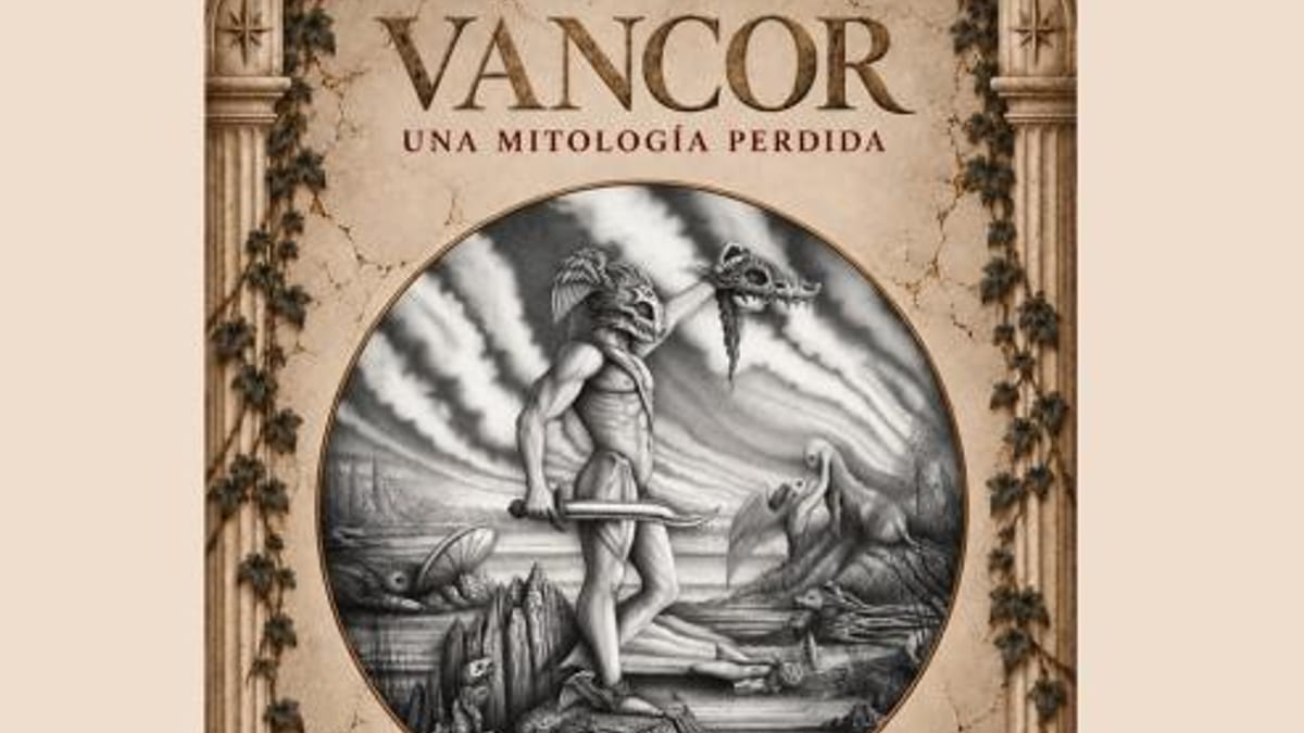 Cartel promocional de exposiciones de arte en Torrejón de Ardoz con temática de mitología perdida