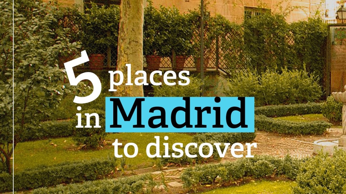 Collage de cinco lugares secretos y alternativos para visitar en Madrid más allá de las atracciones turísticas convencionales