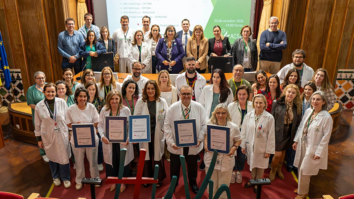 Certificados de Calidad Sanitaria de Andalucía otorgados a unidades del Hospital Universitario Virgen de las Nieves de Granada