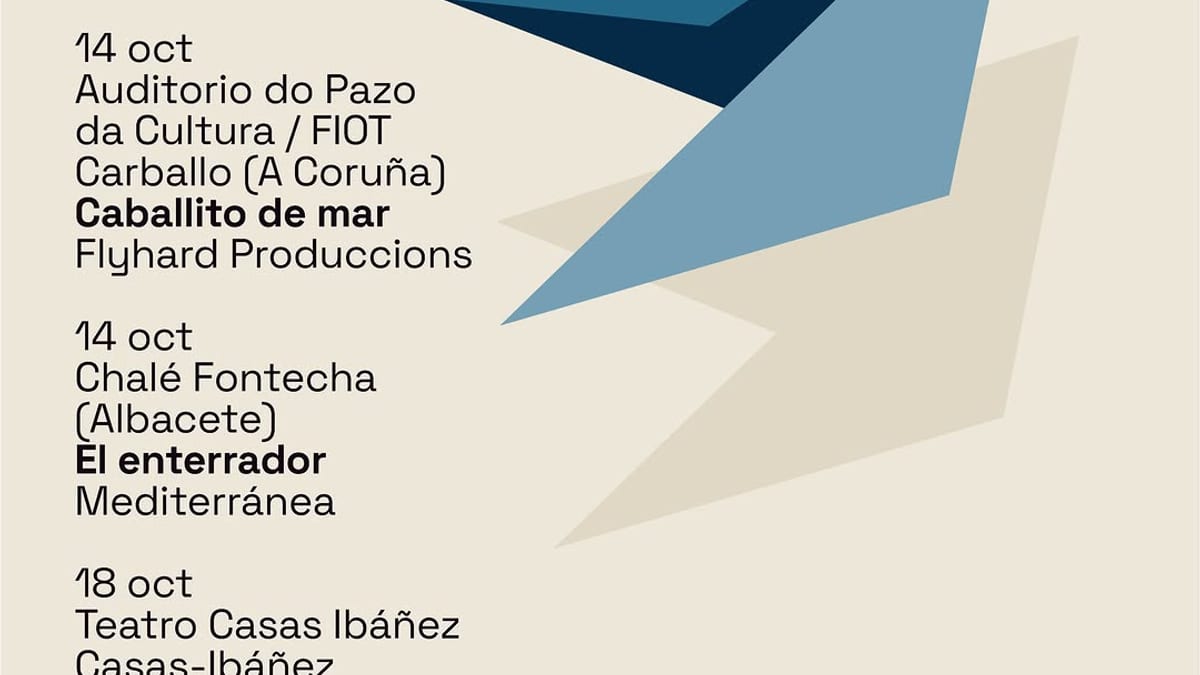 Cartel promocional del Circuito España en Libertad 50 años con propuestas de artes escénicas