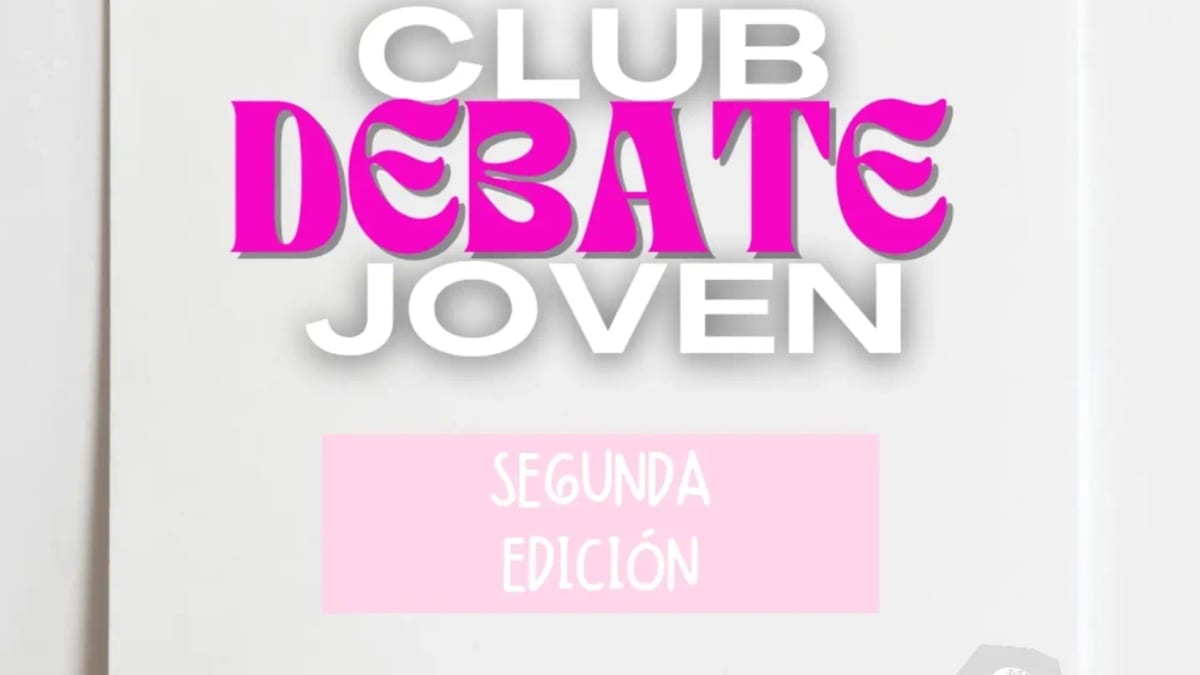 Cartel informativo del Club de Debate Joven de Móstoles segunda edición con inscripciones abiertas