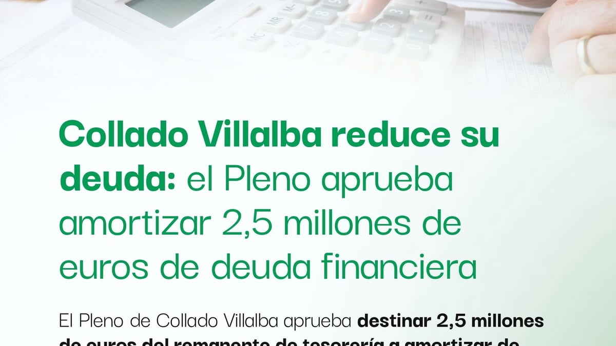Pleno de Collado-Villalba aprobando la amortización de 2,5 millones de euros de deuda financiera