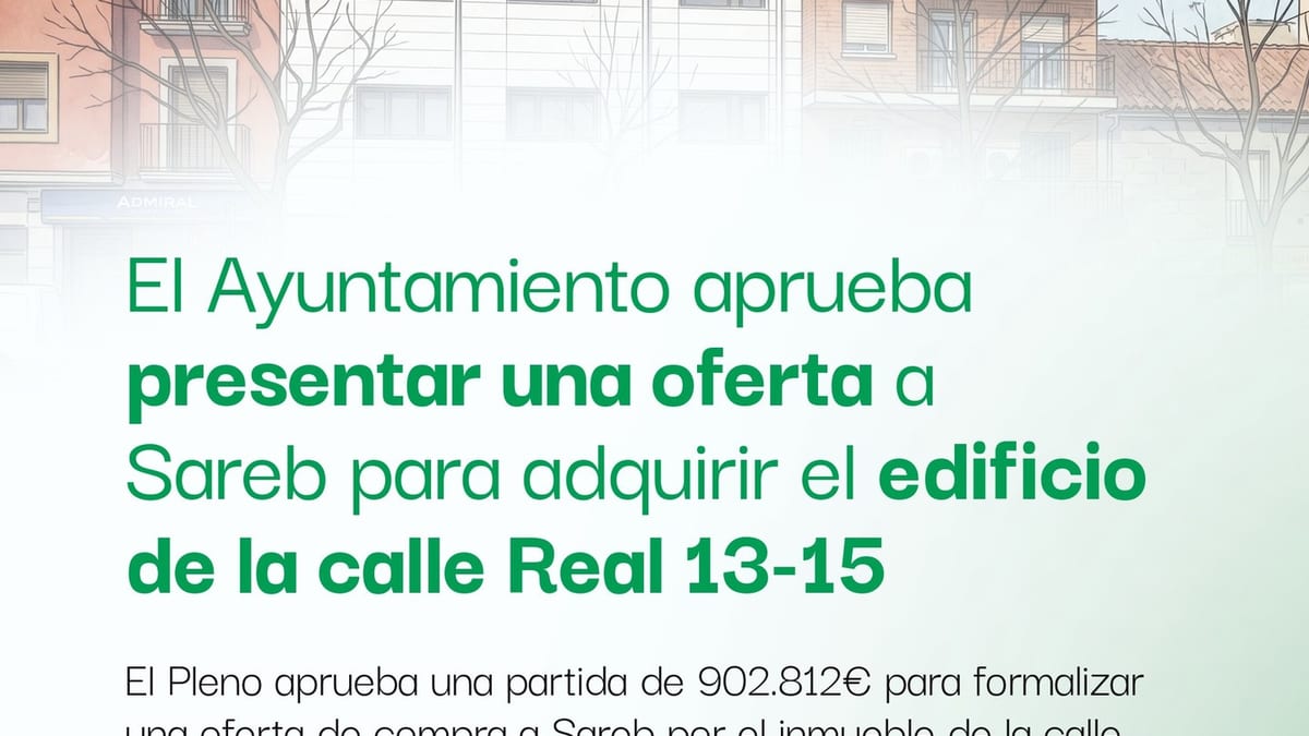 Edificio de calle Real 13-15 de Collado-Villalba donde el Ayuntamiento plantea rehabilitar para vivienda asequible