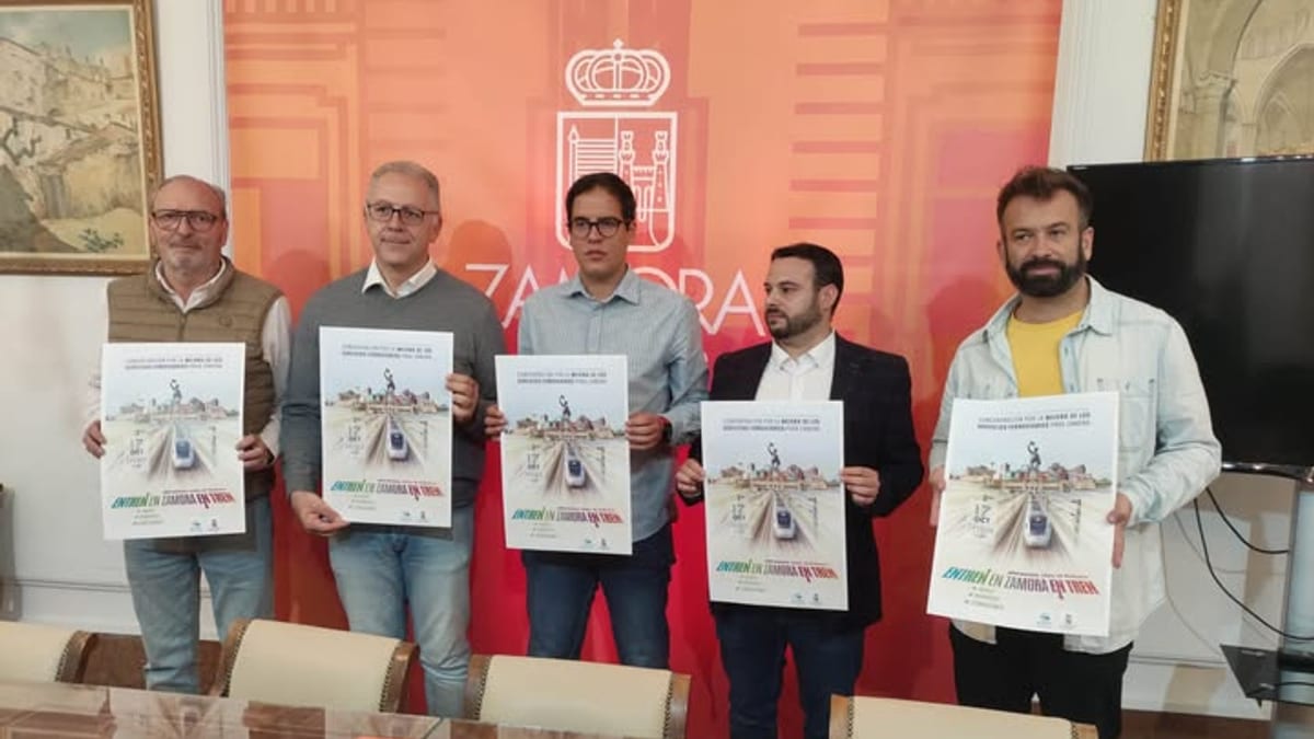 Cartel de la concentración por mejora de servicios ferroviarios en Zamora, convocada para el 17 de octubre
