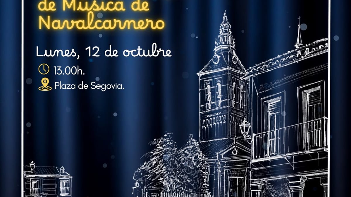 Cartel del concierto de la Banda Municipal de Música de Navalcarnero para el Día de la Hispanidad, 12 de octubre
