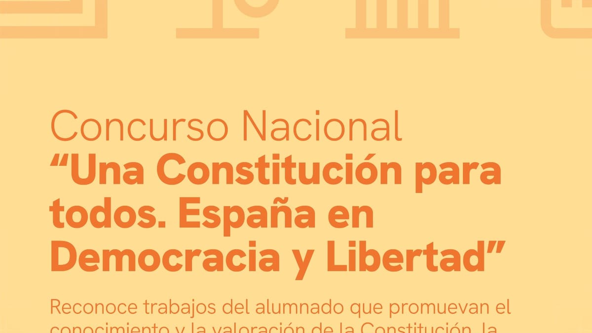 Cartel del Concurso Nacional Una Constitución para todos. España en Democracia y Libertad. Ministerio de Educación, Formación Profesional y Deportes
