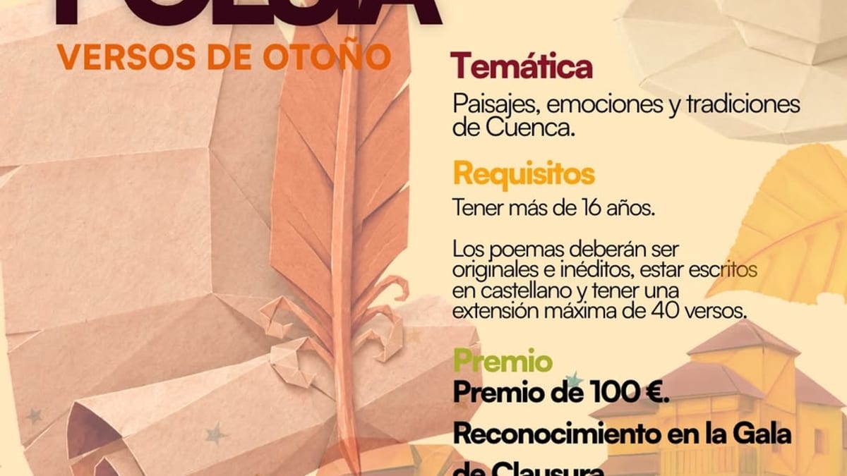 Cartel del concurso de poesía Versos de Otoño organizado por el Festival Otoño en Cuenca