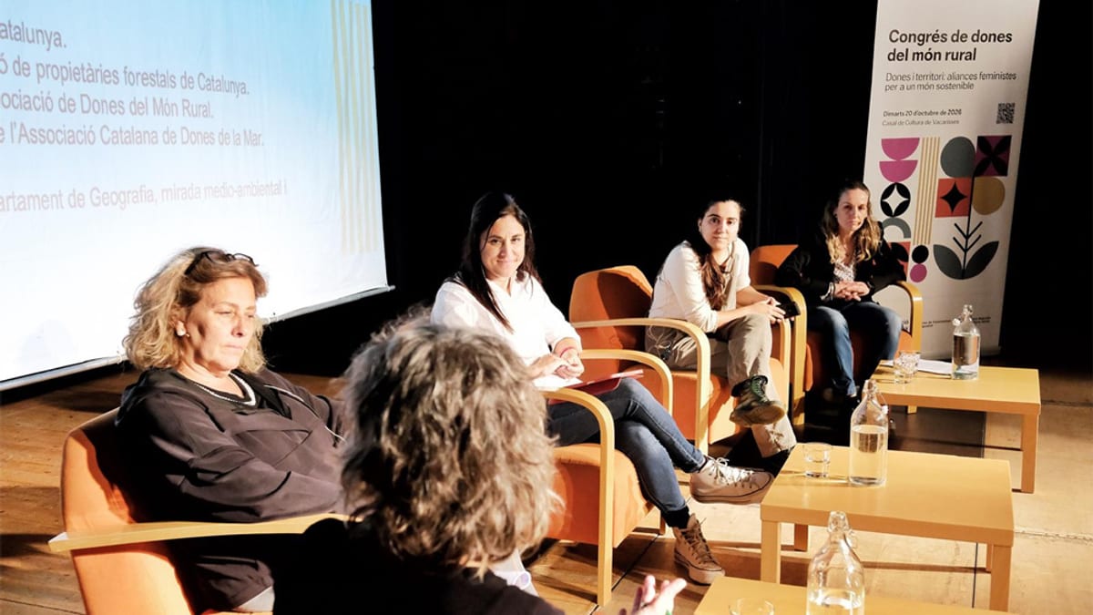 Cartell del Congrés de Dones del Món Rural amb la temàtica 'Dones i territori: aliances feministes per a un món sostenible'