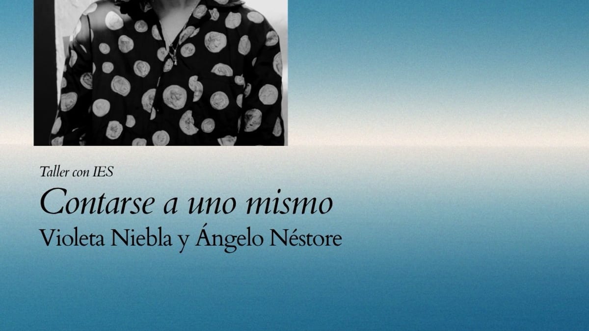 Cartel del taller 'Contarse a uno mismo' con Violeta Niebla y Ángelo Néstore, evento del Festival Verso Libre en Cádiz