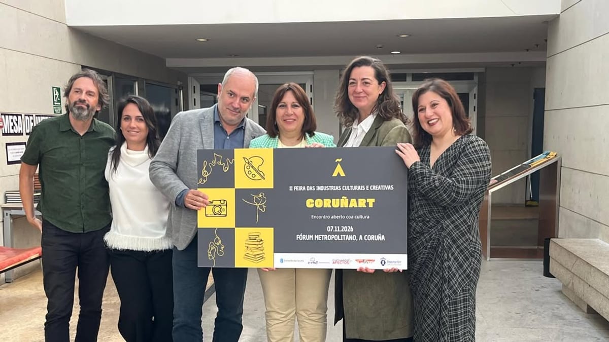 Cartel promocional de CoruñArt 2026, la II Feira das Industrias Culturais e Creativas, celebrada en el Fórum Metropolitano de A Coruña el 7 de noviembre