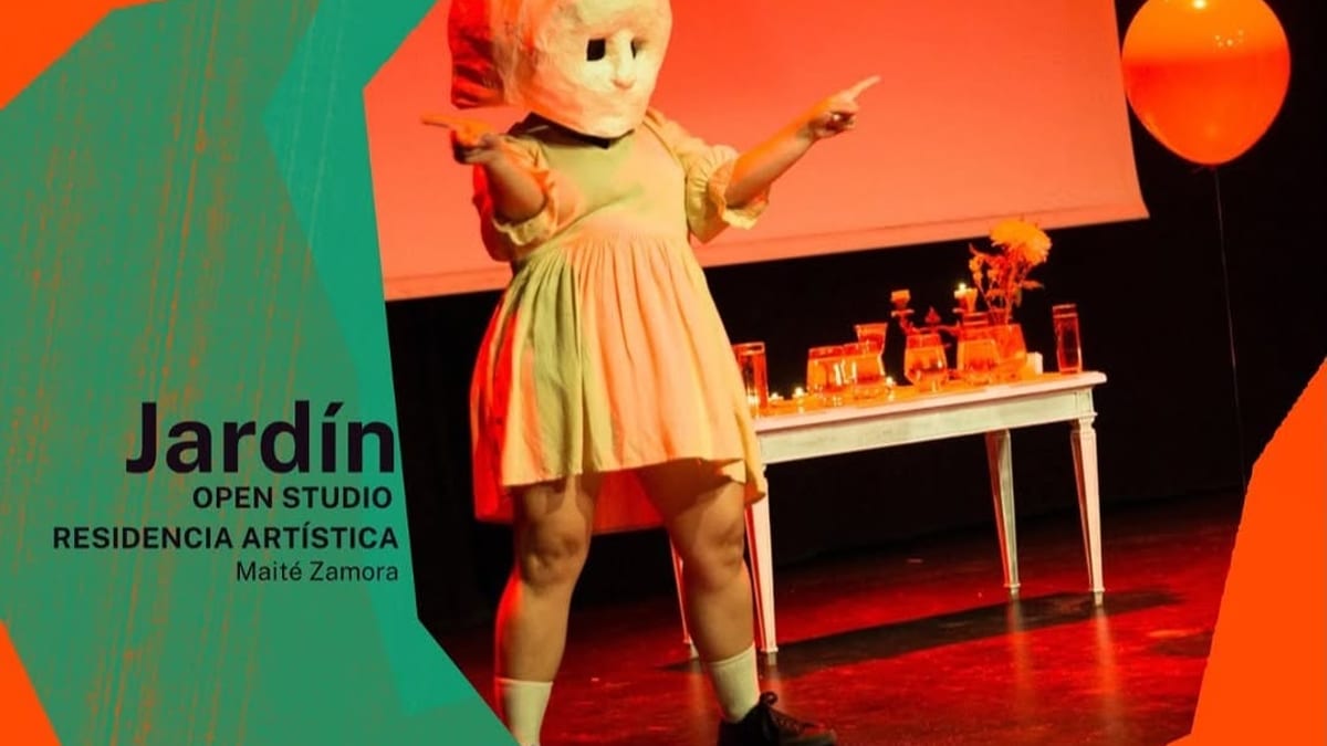 Cartel promocional de la residencia artística Jardín de Maité Zamora en el Centro Cultural Antonio López de Coslada
