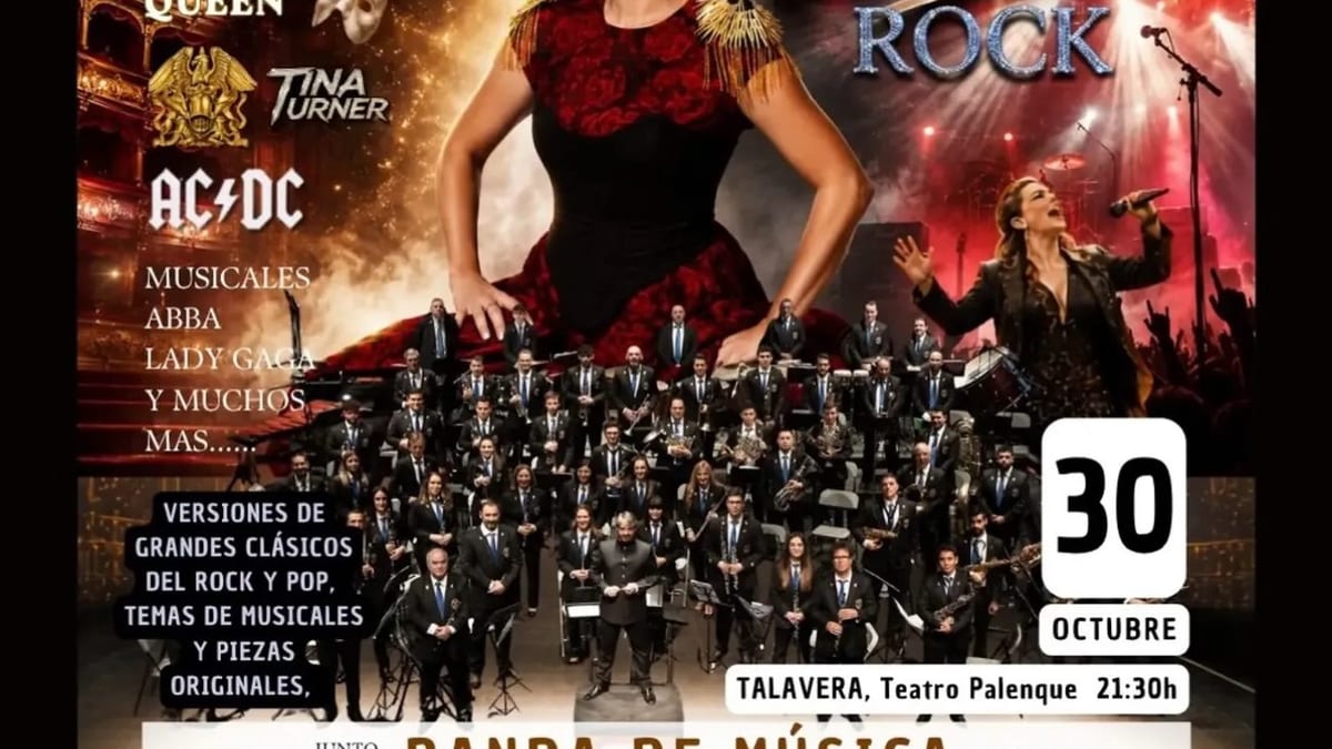 Cartel del espectáculo Sinfónico Rock de Cristina Ramos en Talavera de la Reina el 30 de octubre