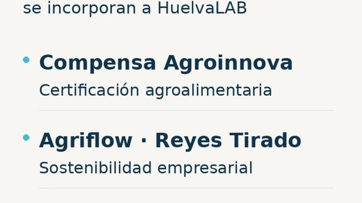David Toscano, presidente de la Diputación de Huelva, y Felipe Arias, diputado responsable de Nuevas Tecnologías, presentan las cuatro nuevas empresas incorporadas a HuelvaLAB