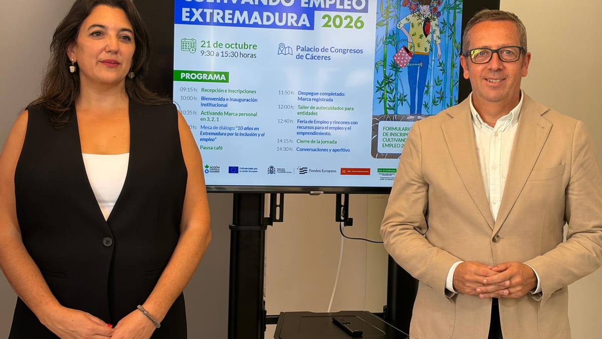 Cartel del evento Cultivando Empleo Extremadura 2026, 21 de octubre en el Palacio de Congresos de Cáceres