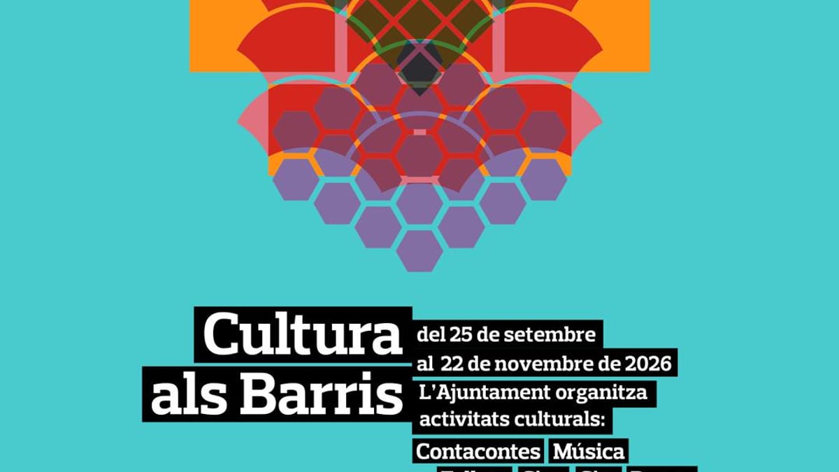 Cartel promocional de Cultura als Barris del Ayuntamiento de Valencia con las actividades disponibles de septiembre a noviembre 2026