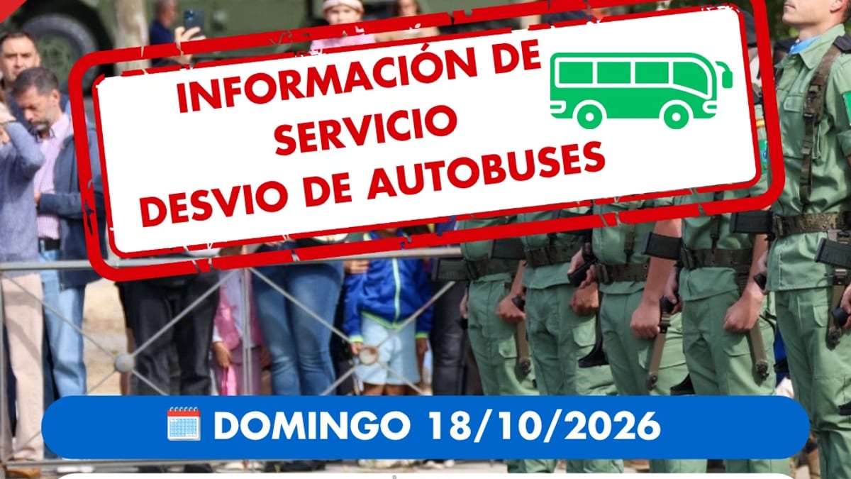 Cartel informativo sobre desvíos de autobuses el domingo 18 de octubre en Paracuellos de Jarama