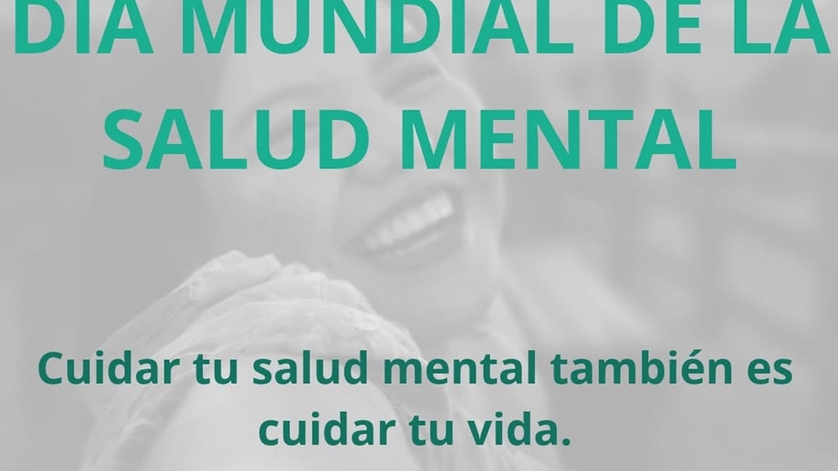 Cartel del Ayuntamiento de Fuenlabrada conmemorando el Día Mundial de la Salud Mental, 10 de octubre, con mensaje sobre prevención y promoción de la salud mental