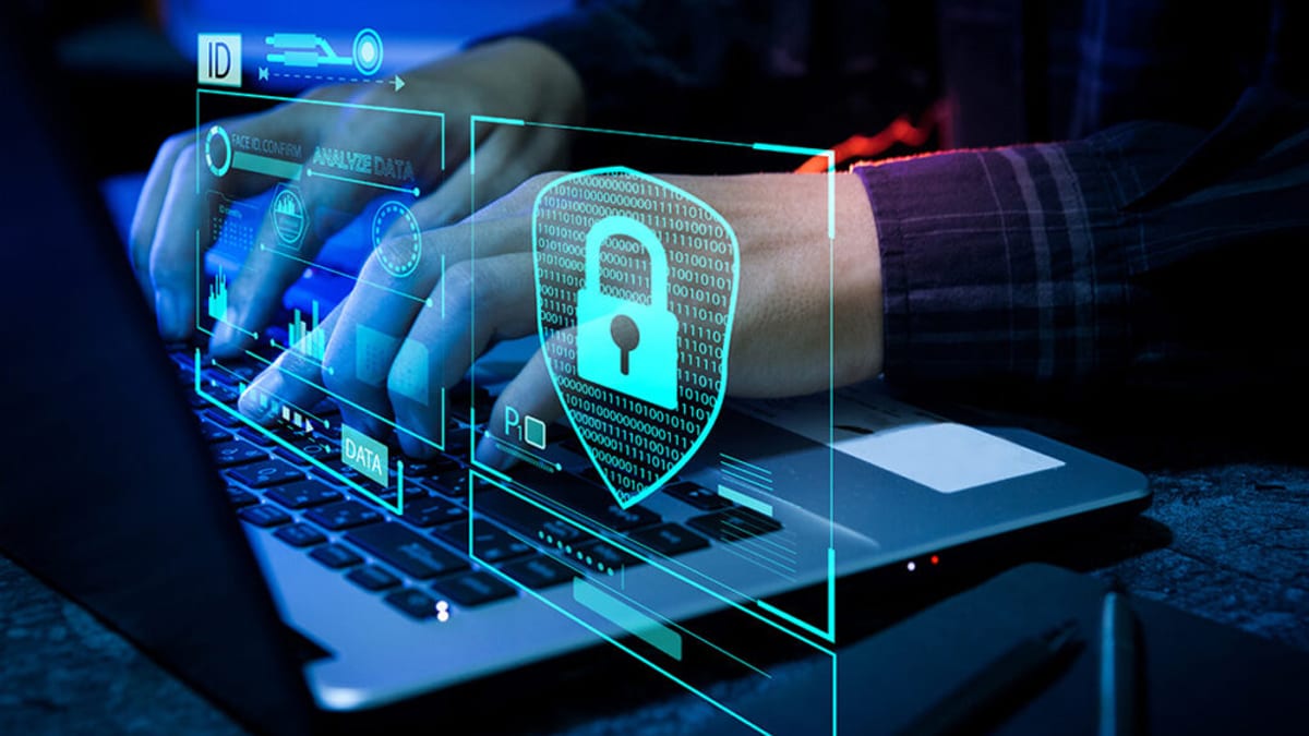 Representación gráfica de transformación digital con iconos de tecnología, análisis de datos e identificación