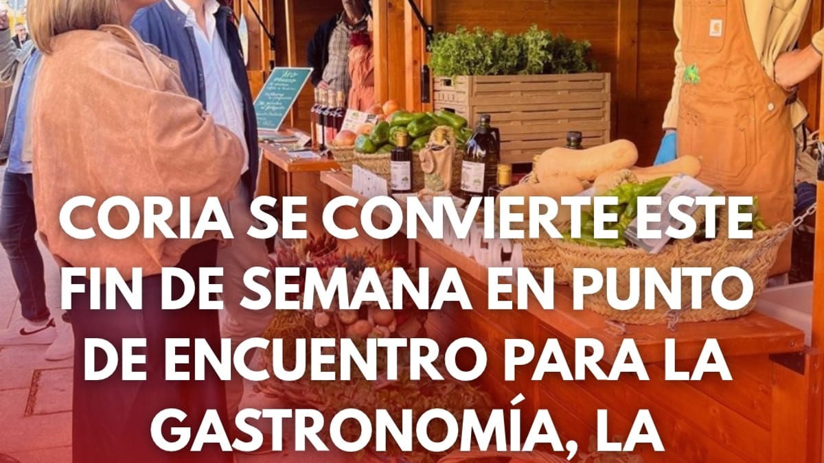 Cartel del Mercado Sostenible Tentaciones de Cáceres con productos locales extremeños