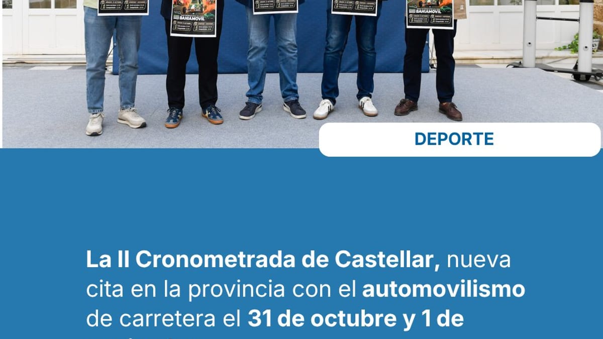Cartel promocional de la II Cronometrada de Castellar de la Frontera, evento de automovilismo respaldado por la Diputación de Cádiz