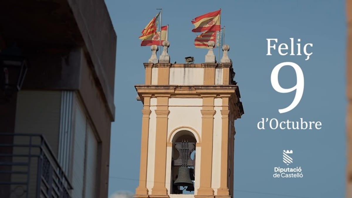 Cartel de la Diputación de Castellón conmemorando el 9 de octubre, Día de la Comunidad Valenciana