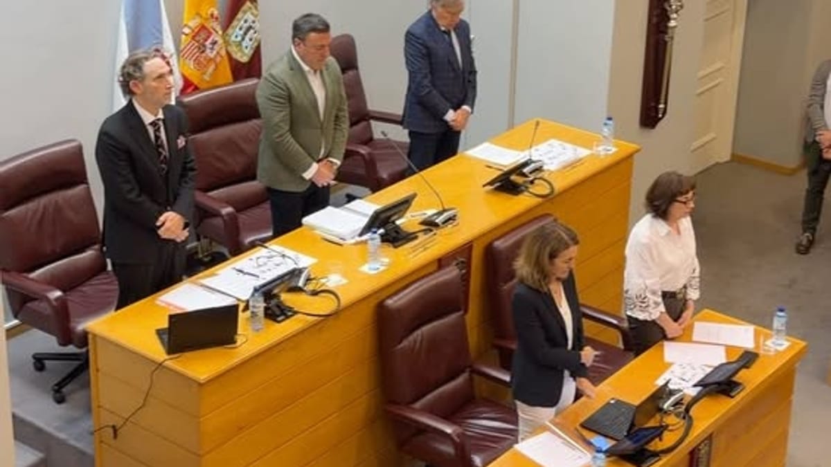 Sesión del pleno ordinario de la Diputación de A Coruña con miembros en el hemiciclo