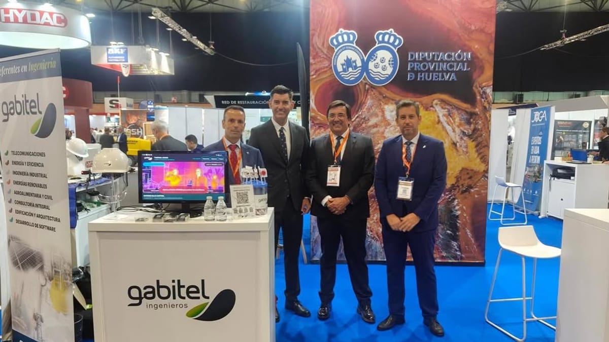 Stand de la Diputación de Huelva en el Mining and Minerals Hall con empresas mineras de la provincia