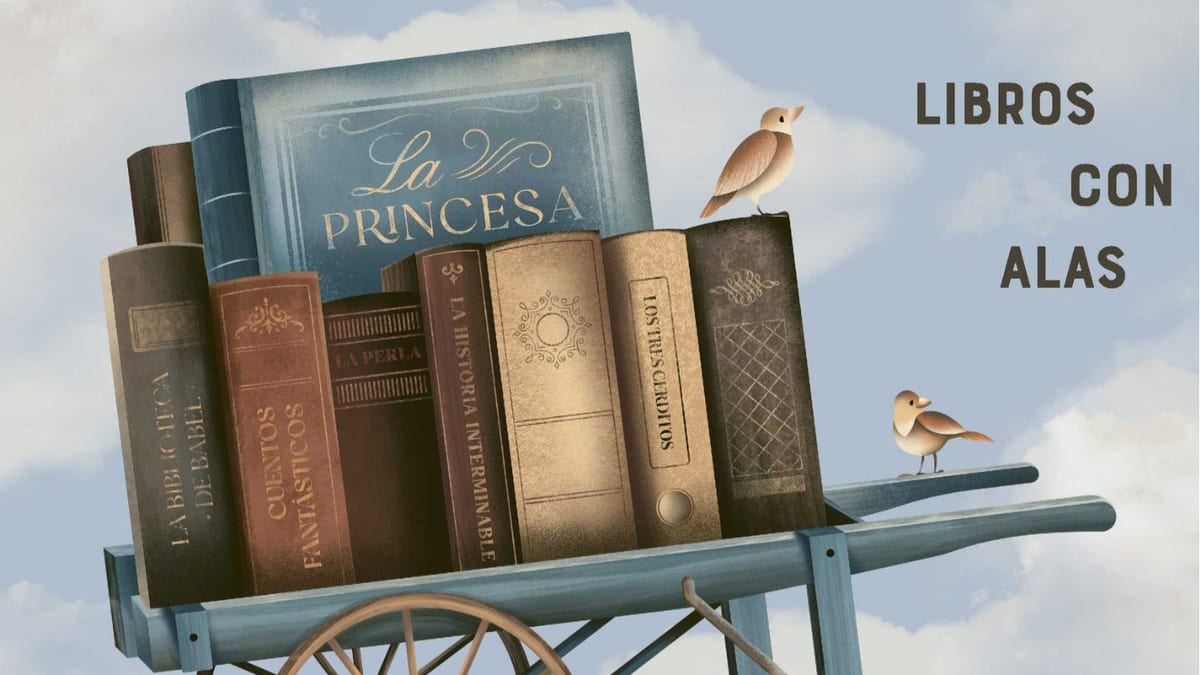 Cartel del espectáculo En el viento, producción de teatro infantil con libros con alas