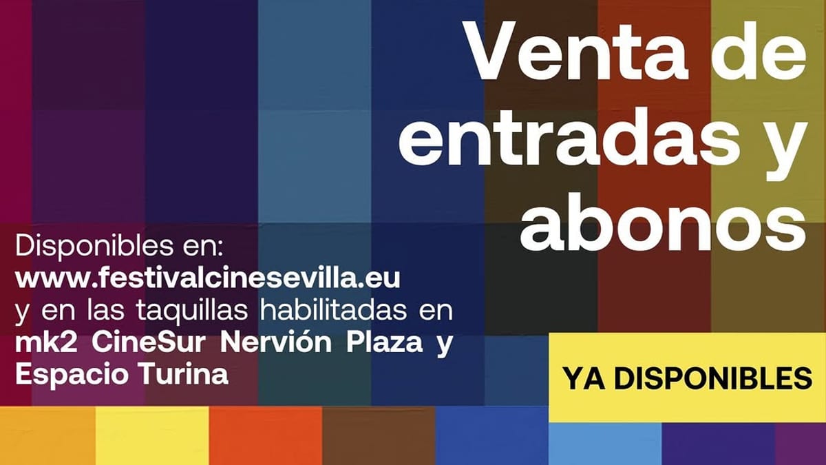 Cartel del 23.º Festival de Sevilla con información de venta de entradas y abonos, festival de cine europeo del 6 al 14 de noviembre de 2026