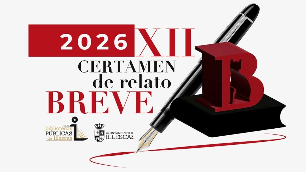 Cartel del XII Certamen de Relato Breve 2026 de las Bibliotecas Públicas de Illescas