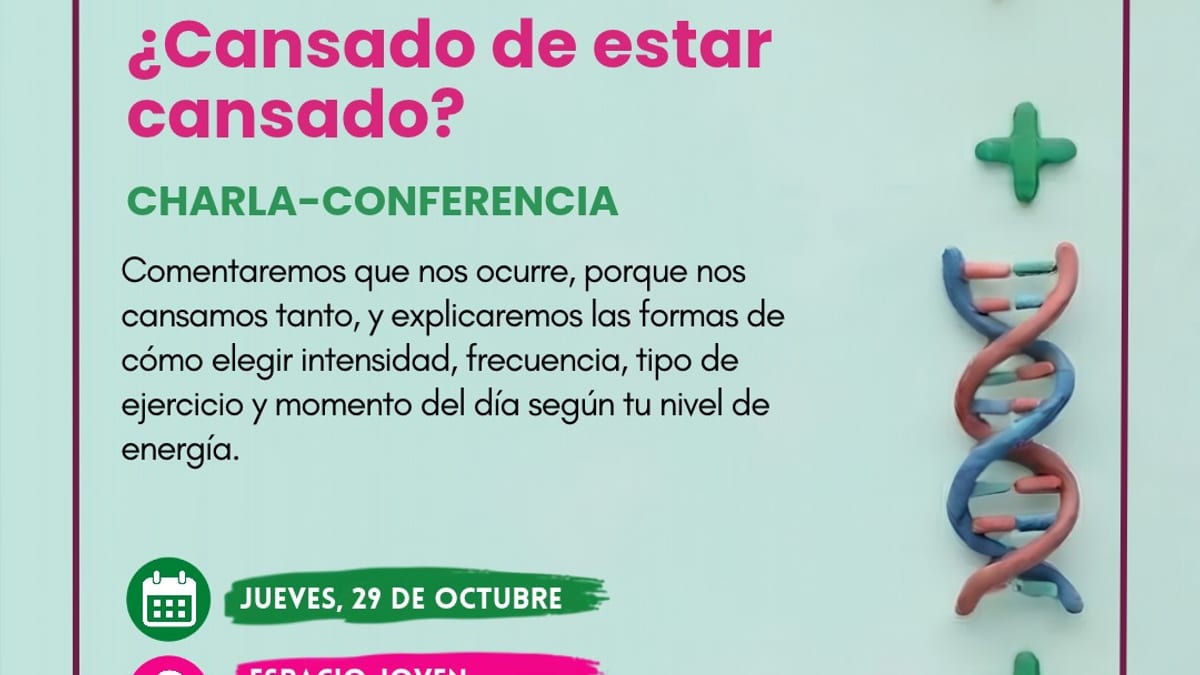 Cartel promocional de la charla Entrenamiento Positivo para cuerpo y mente del Ayuntamiento de Navalcarnero, 29 de octubre