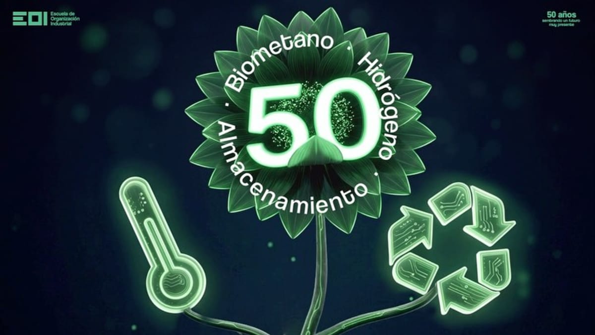 Cartel promocional del evento Generación Verde de EOI para celebrar 50 años de talento, compromiso e impacto ambiental