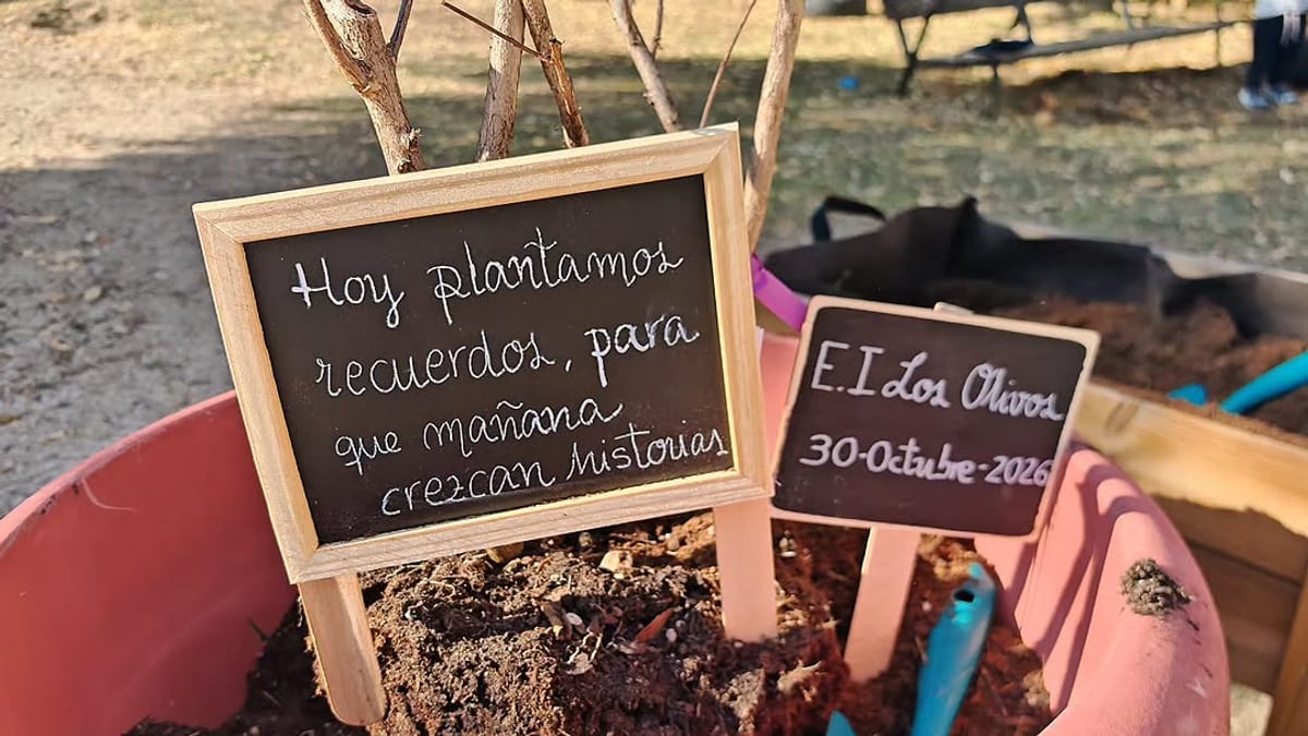 Celebración del 25 aniversario de la Escuela Infantil Los Olivos con la leyenda Hoy plantamos recuerdos, para que mañana crezcan historias