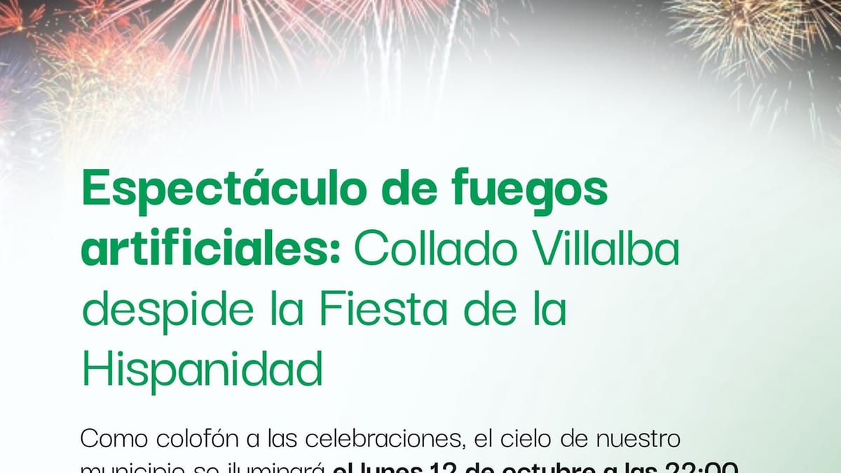 Espectáculo de fuegos artificiales iluminando el cielo nocturno de Collado Villalba