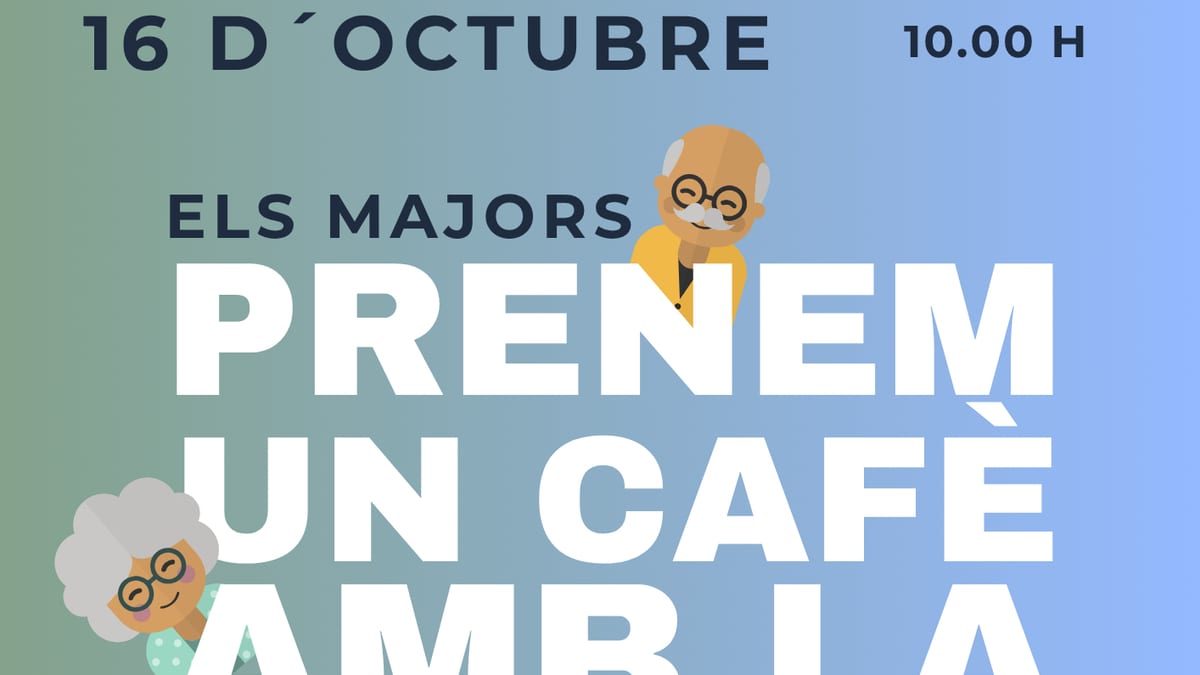 Cartel de la iniciativa 'Los mayores tomamos un café con la Policía Nacional' - Estafas y más en l'Esplai Can Ventosa de Ibiza