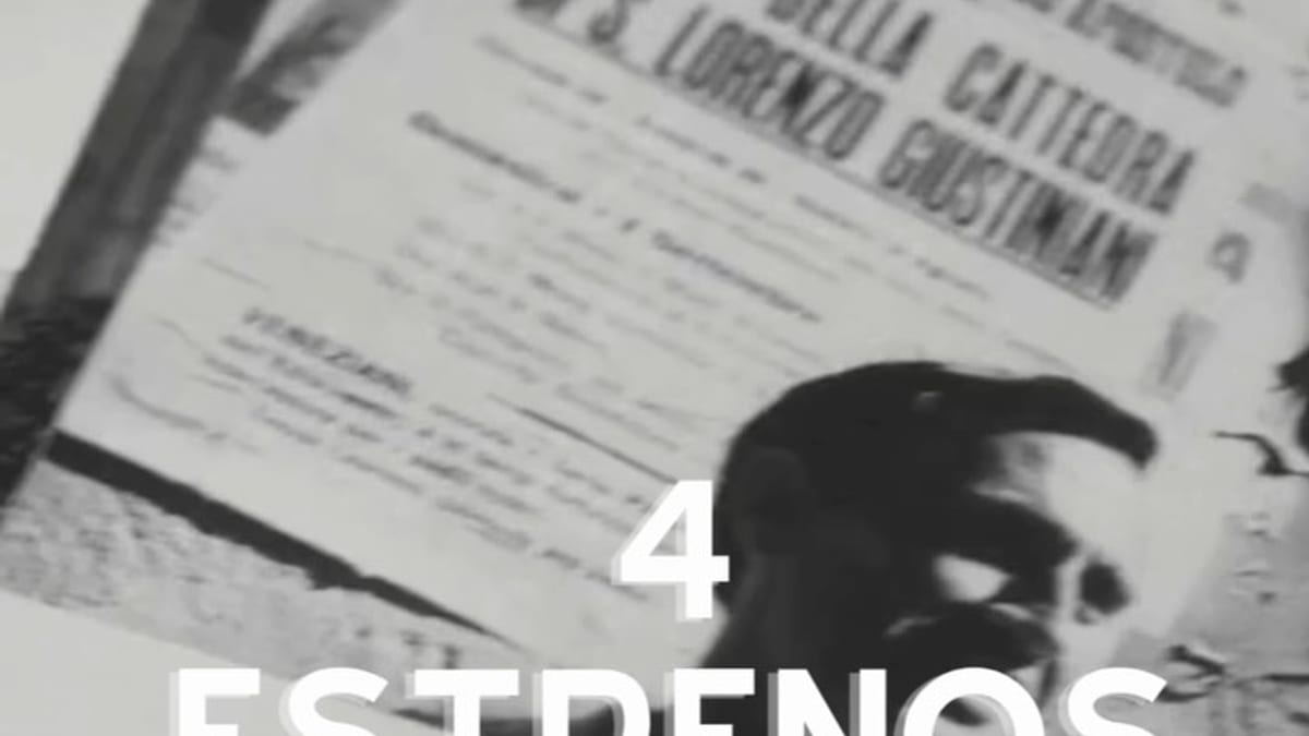 Cartel promocional de los estrenos de cine español: El mal hijo, La maleta, La voz quebrada y Miss Jobson