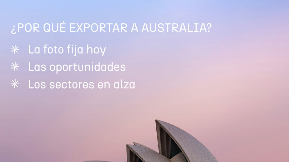 Infografía sobre datos de exportación a Australia: cifras comerciales, sectores en alza y oportunidades para empresas españolas