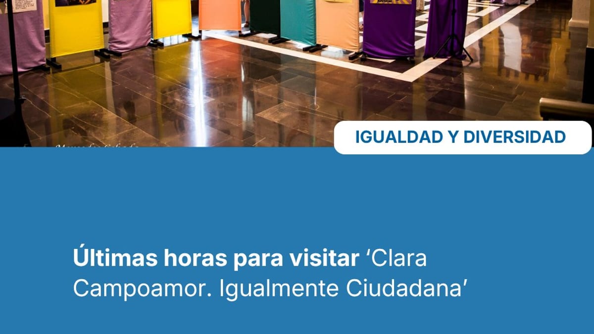Cartel promocional de la exposición 'Clara Campoamor. Igualmente Ciudadana' en el Ayuntamiento de Chiclana de la Frontera