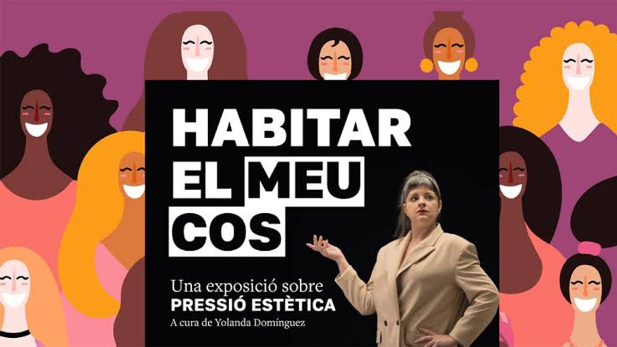 Cartel de la exposición Habitar el meu cos sobre presión estética curada por Yolanda Dominguez