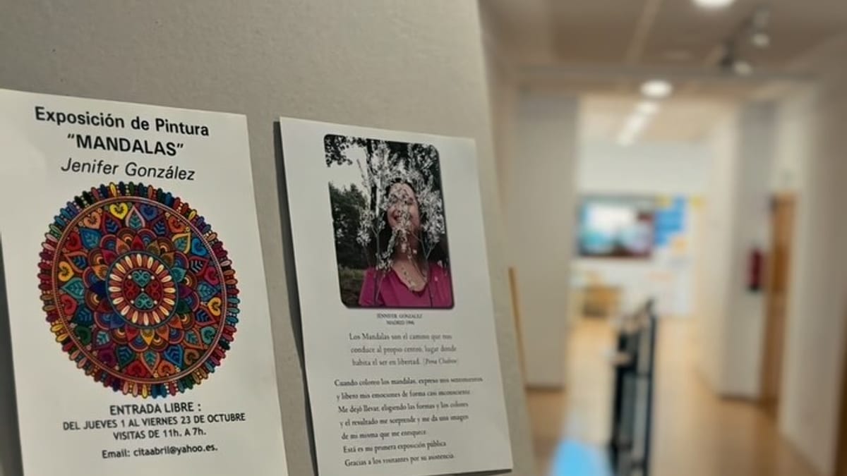 Cartel de la exposición de mandalas de Jennifer González en Torreforum, Torrelodones