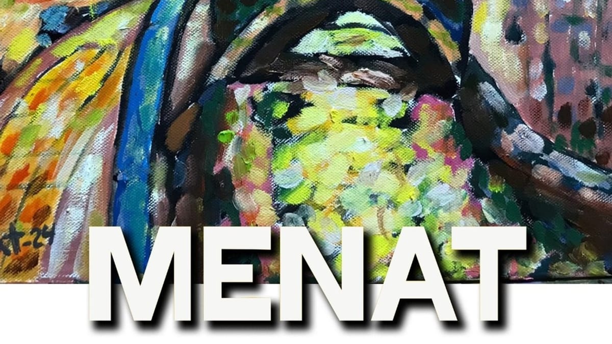 Cartel promocional de la exposición de pintura de Miguel Ángel Mena Blasco en el Teatro Auditorio José Luis Perales de Cuenca